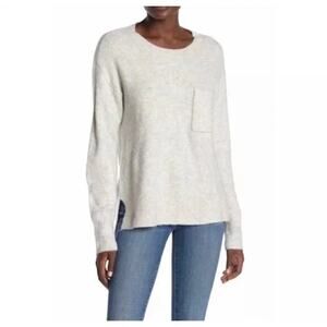 Sanctuary L Fuzzy  Light Gray Long Sleeve Crew Neck Sweater Pullover Knit SOFT